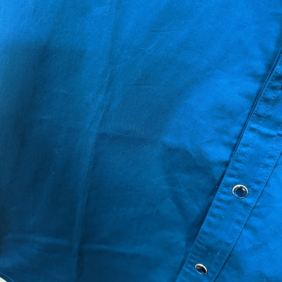 New Blue Western Button Front Sleeveless Top Cowboy Size XXL - Picture 5 of 7